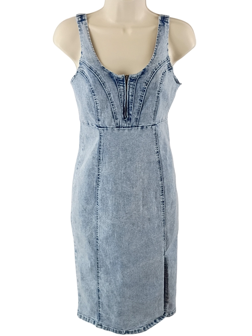 Light Wash Denim Bodycon Dress - Women Jeans